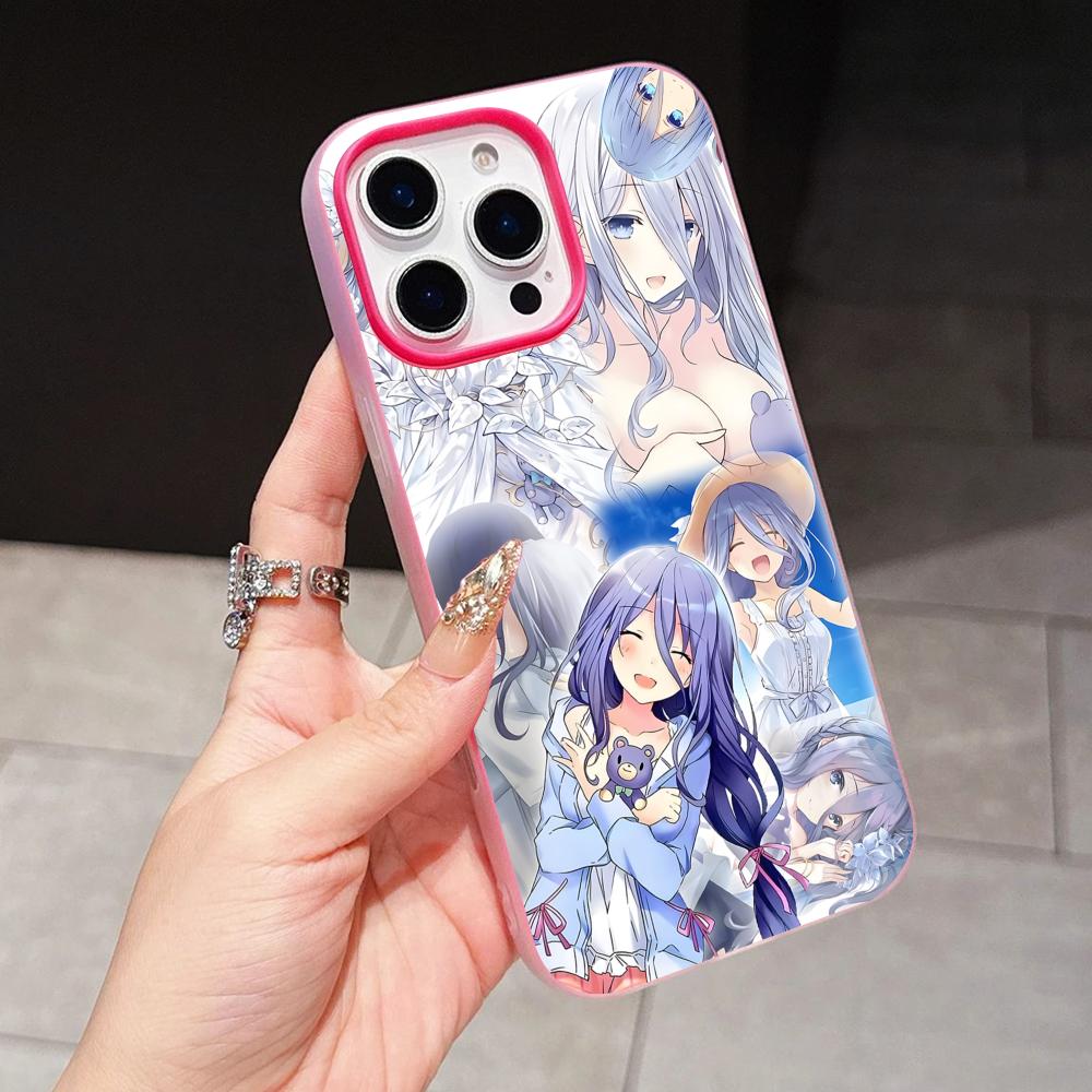 Date a Live Mio Takamiya Jelly Double layer Rose Red Mobile Phone Case for iPhone 17 16 15 14 13 12 11 Air Pro Max Plus