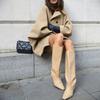 Cappotto invernale da donna oversize vestibilità rilassata snellente misto lana lunghezza corta casual chic capospalla