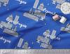 Soimoi Blue Japan Crepe Satin Fabric Sketch Monuments Architectural Printed Craft Fabric by the metre 42 Inch