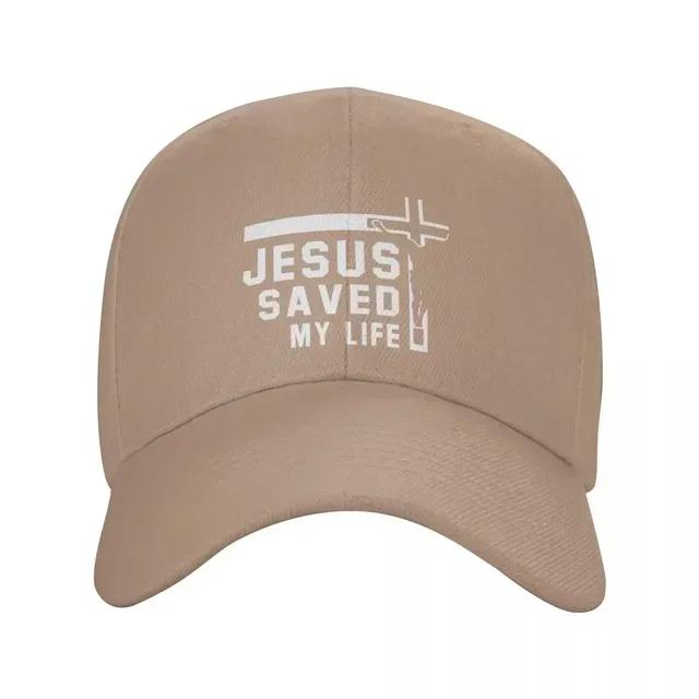 Klassisk unisex Jesus Saved My Life Baseballkeps Vuxen Kristus Religion Kristen Kors Justerbar pappa hatt Solskydd
