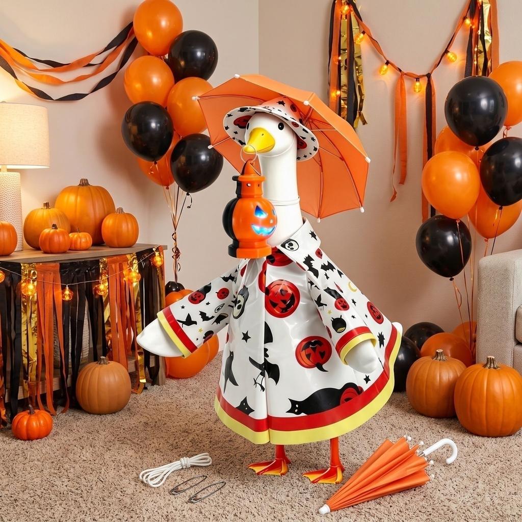 Halloween Porch Costume Set - 6-Piece Holiday Outfit for Decorative Statue Outdoor