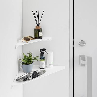 Mensola Angolare da Parete Senza Fori Bagno Studio Cucina Soggiorno Appesa Triangolare
