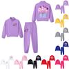 Conjunto de Dos Piezas para Niños: Sudadera Informal con Capucha Estampada Holgada y Pantalones Casuales