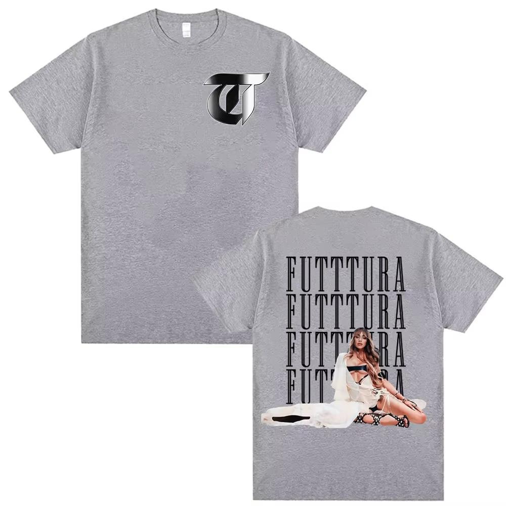 Singer Tini Stoessel Futtura Tour Print Tshirt Men Women Clothing Aesthetic Fashion Oversized Tshirts Cozy Male Cotton T Shirt