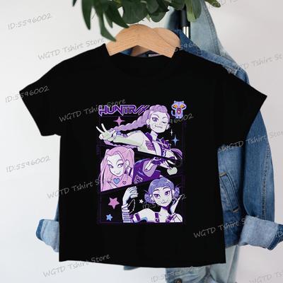 Kinderbekleidung KPop Dämonenjäger Mode Lässige Oberteile O-Ausschnitt Kurzarm Mädchen Jungen K-Pop Dämonenjäger Fans Geschenk T-Shirt