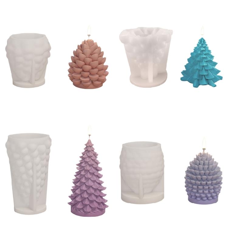 Christmas Tree Candle Silicone Molds for Handmade Candle Soap Home Decoration Chocolate Fondant Mould for Making Candy