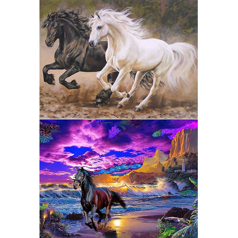 Buy 5D DIY Horse Full Square Drill Diamond Painting Kit Craft Mosaic ...