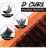 European & American Style D Curl Cluster False Eyelash Kit for Daily DIY Extensions