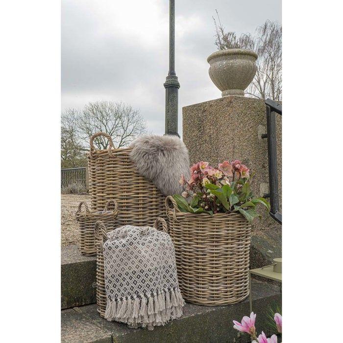 Plaid marron, beige et blanc 130 x 180 cm