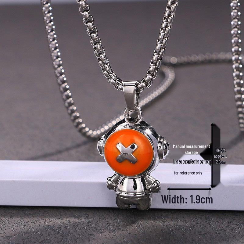 Astronaut Stainless Steel Necklace - Unisex Hip Hop Disco Chain