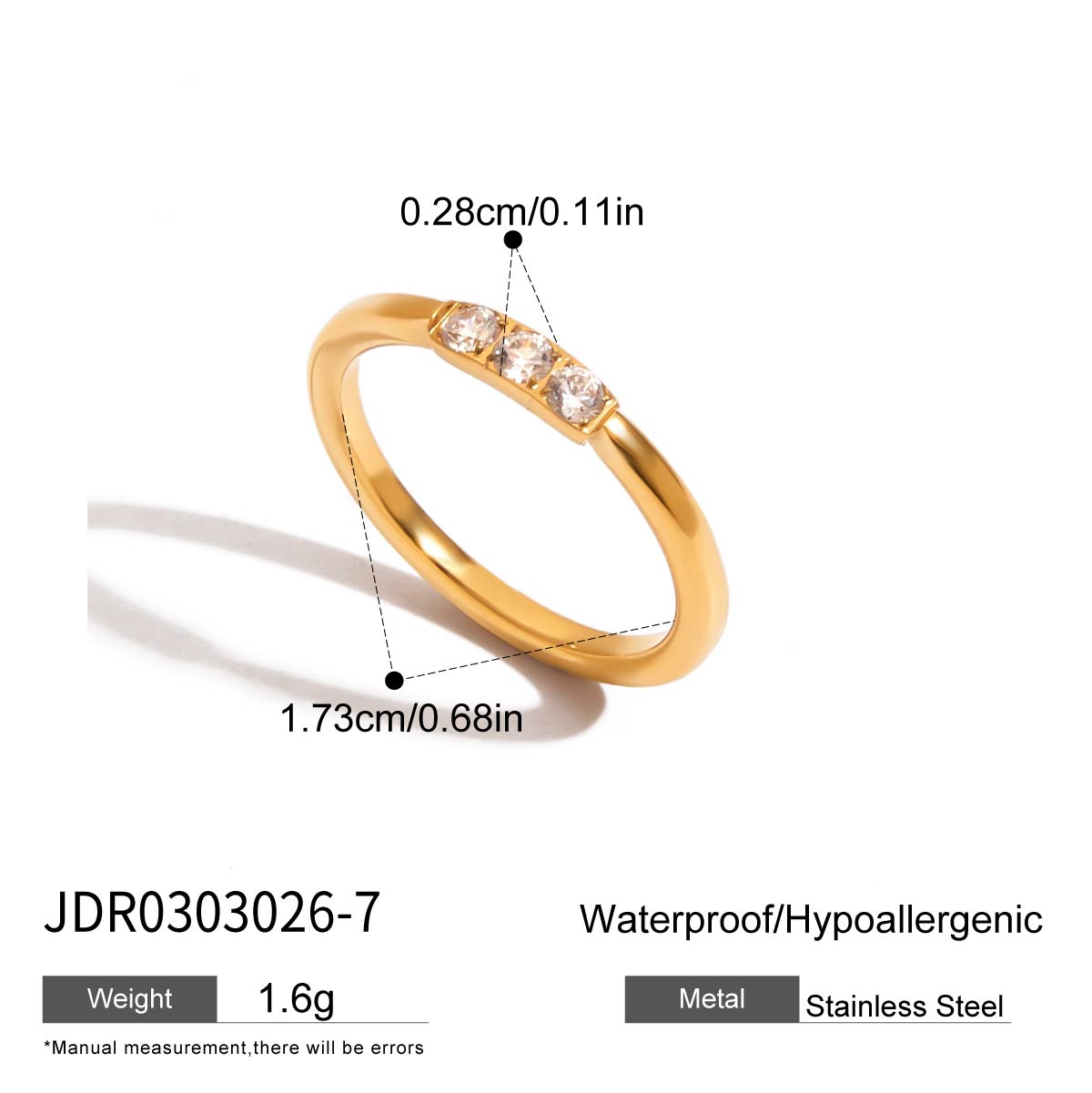 

Youthway Delicate Zirconia Skeleton Rings For Women Gift Gold Plated Stainless Steel Waterproof Trendy Luxury Finger Jewelry 8