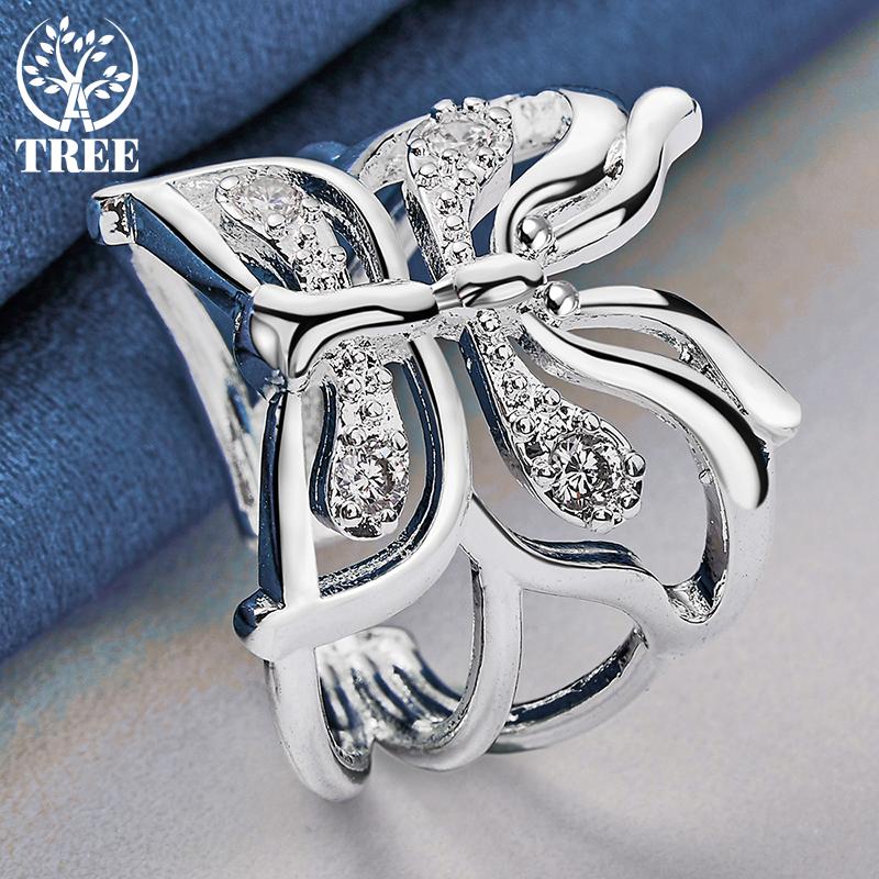 Bijuterii inel cu zirconiu AAA cu fluture din argint 925