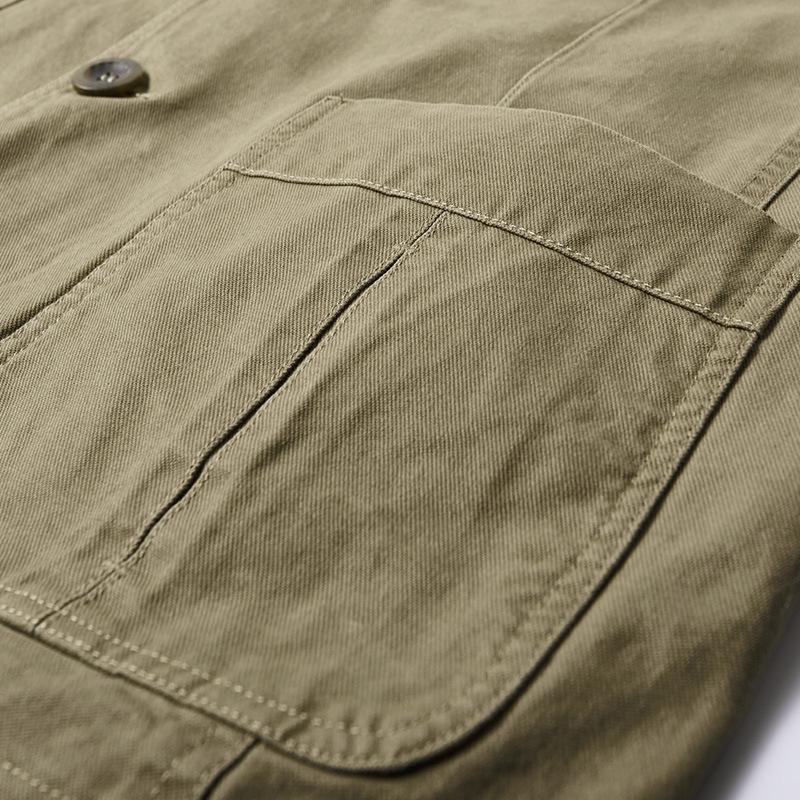 Men's Loose Large Size Suit Pure Cotton Washing Single-breasted Casual Single Spring and Autumn Jacket Top
