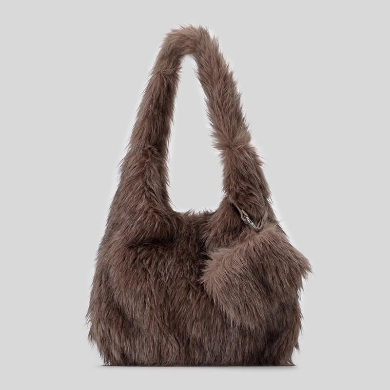 Fluffy Faux Fur Tote Bag Women