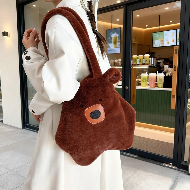 Women Bear Shoulder Bag Female Cute Cartoon Large-capacity Handbag