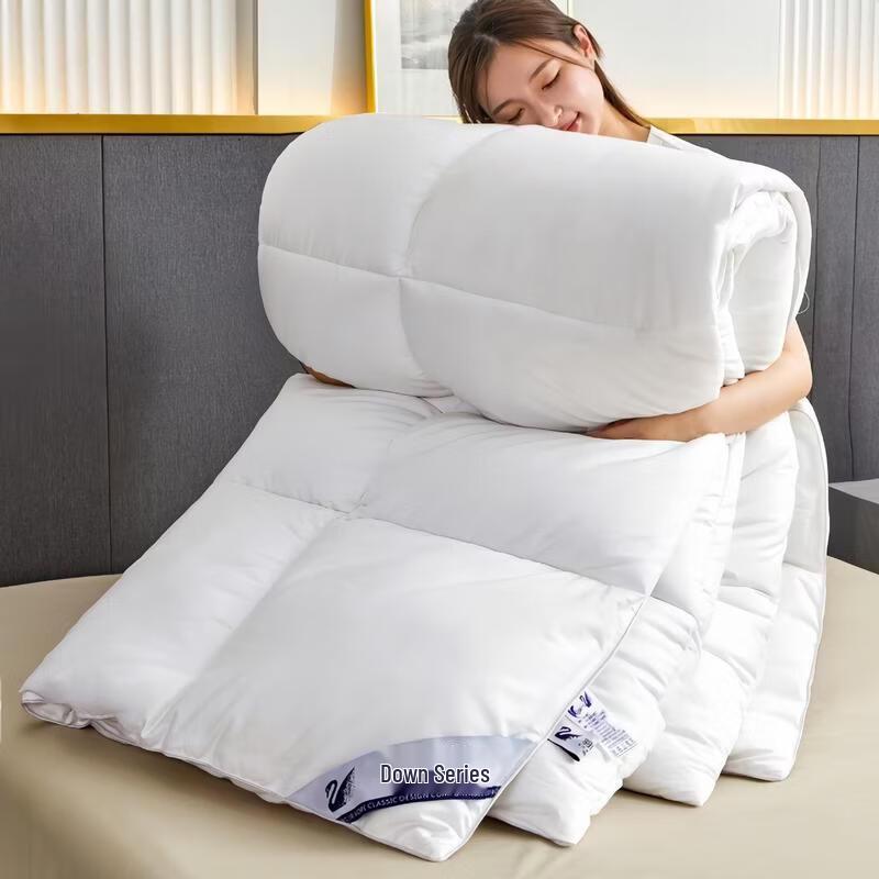 Thickened Feather Silk and White Goose Down Blend Quilt