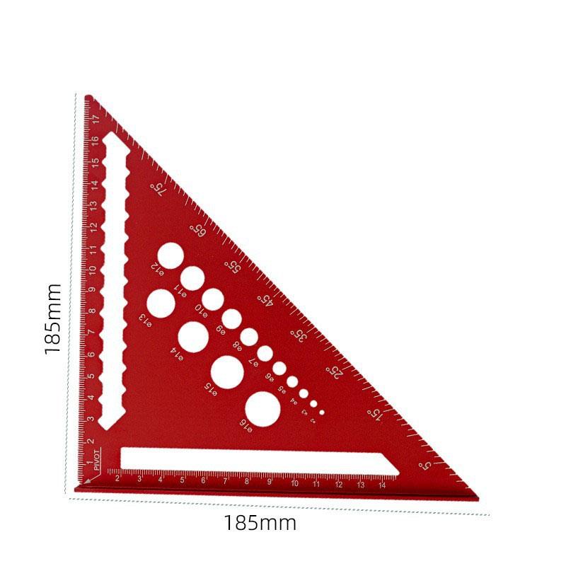 7-Inch Aluminum Alloy Triangle Ruler with Protractor - Precision Woodworking Measurement Tool (Durable, Accurate)
