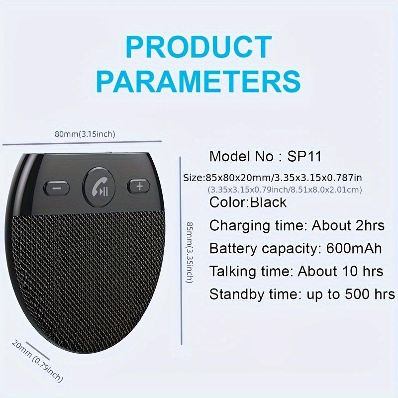 Автомобильная электроника Аксессуары Беспроводные Автомобильные BT Динамики Громкая связь Автомобильный Комплект Громкая связь Громкая связь Свободные руки Солнцезащитный козырек Музыкальный плеер чёрный