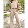2024 Spring New Arrival Pure Color Casual Fashion Set Women Simple European and American Style Loose Short Sleeve Pants Two-piece Set Women