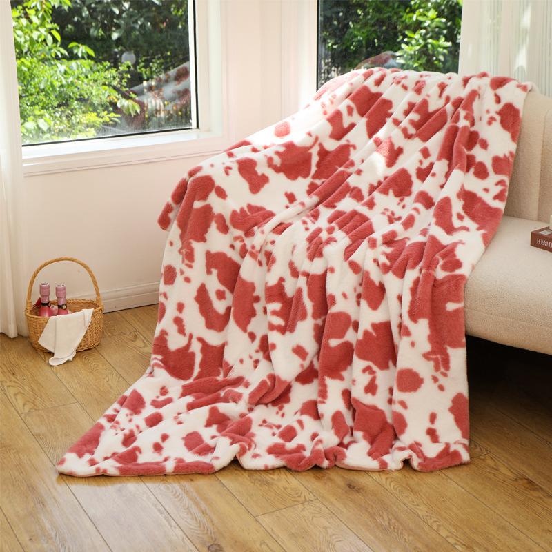 Cozy Printed Milk Flannel Blanket Leopard Design Sofa Throw Blanket for Home