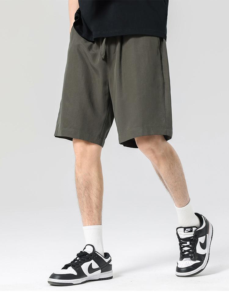[Lyocell Tencel Linen Thin] Men's Casual Straight Shorts for Summer, Smooth and Skin Friendly