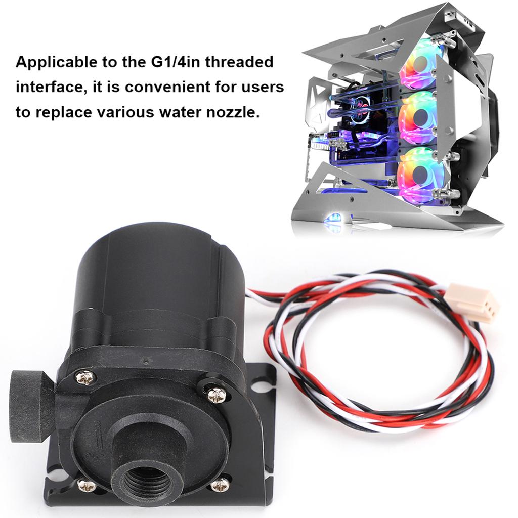 G1 4in Mini Water Pump Computer DC Brushless Water Cooling Pump with Speed Line Left Water Outlet
