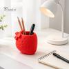Realistic Fruit Shaped Pen Storage 3D Printed Strawberry Holder, Creative Desktop Organizer for Pencils and Makeup Unique Office Supplies Women