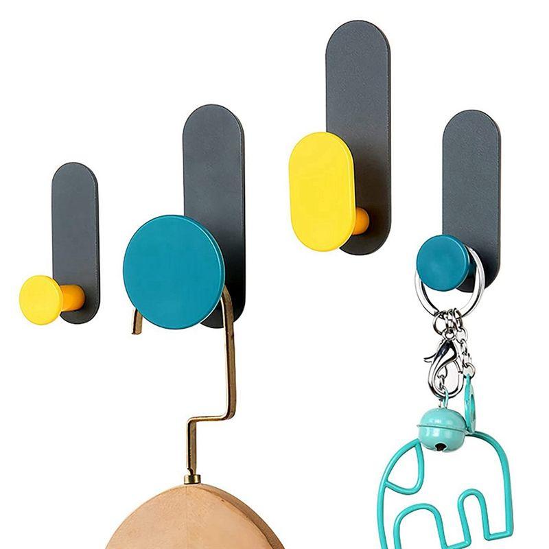 AEE4-Towel Hooks For Bathroom Wall Mounted,Heavy Duty Waterproof Adhesive Coat Hooks Robe Hooks Cabinet Clothes Hanging Hooks