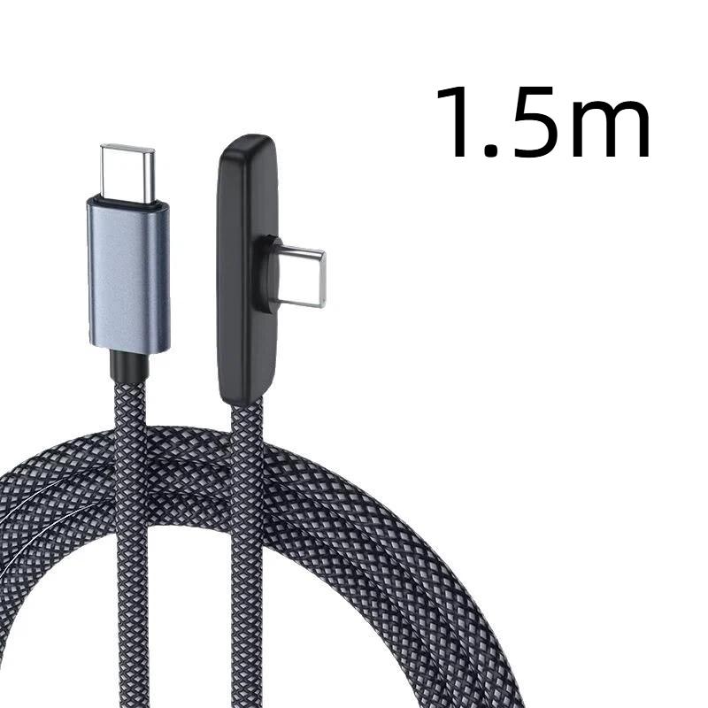 Type C Charging Cable 90 Degree Right Angle Braided Wire 100W Super Fast Charging Wear Resistant Data Cable For Mobile Gaming