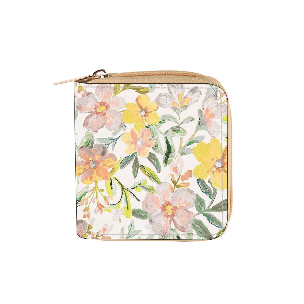 New Small Floral Short Zipper Small Wallet Wallet Change Card Bag Flower Ticket Holder