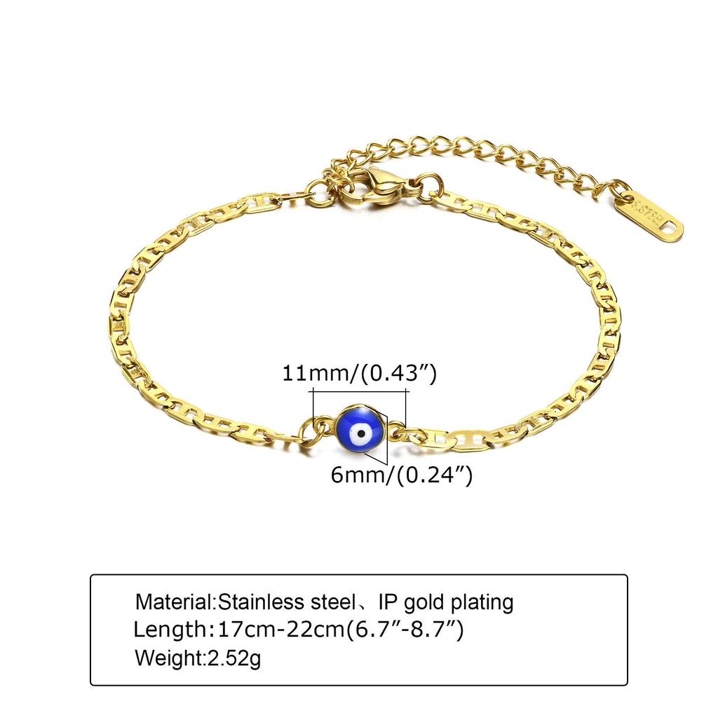 Evil Eye Stainless Steel Bracelet: Women's Fashion Accessory BR-1252