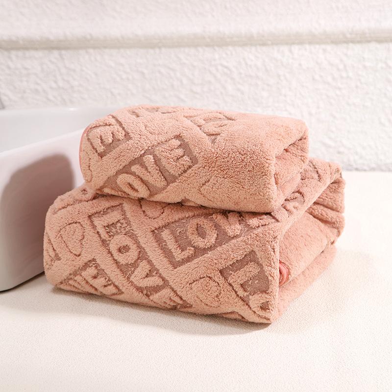 

1pcs New Coral Fluff Towel Plus Thickened Hot Flower Absorbing Face Wash Towel Couples Daily Household Towel 35x75cm