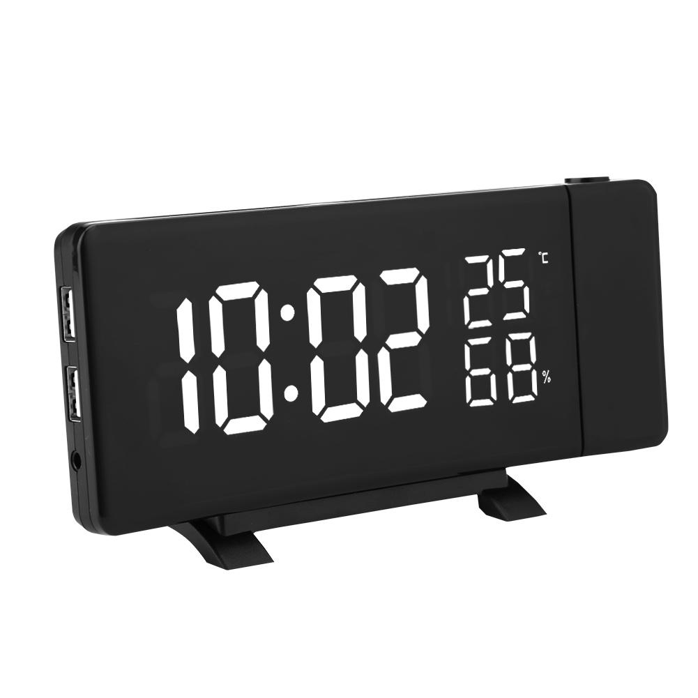 Digital Clock 3 Color Projection LED   Display Time Clock Temperature Humidity FM Radio 12