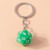 Yousheng Dice Keychain 20 Sides Number Curved Stainless Polished Chain Geometric Car Key Holder Handbag DIY Pendant Key Organizer