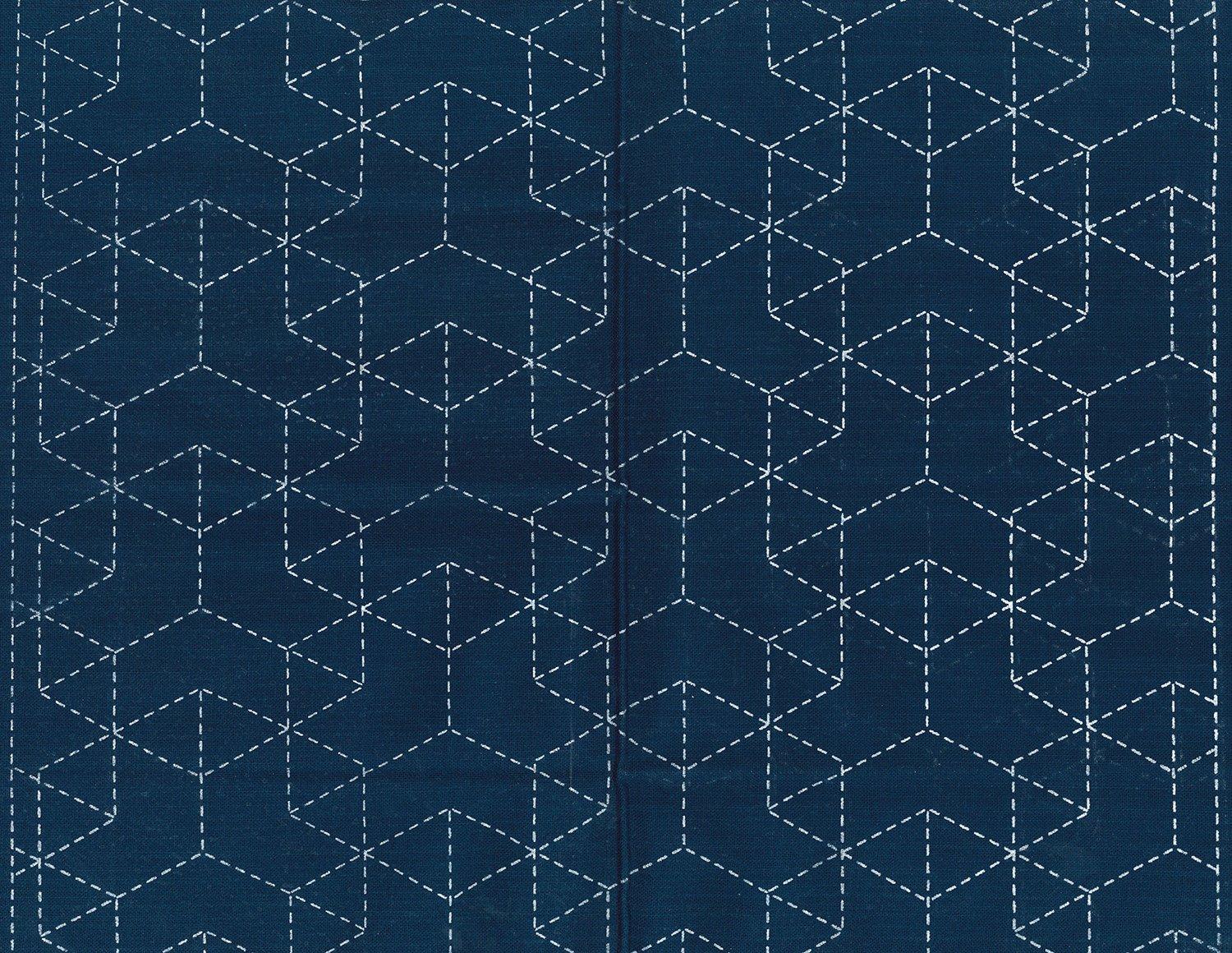 

Nazca needlework cloth indigo dyeing five hexagona