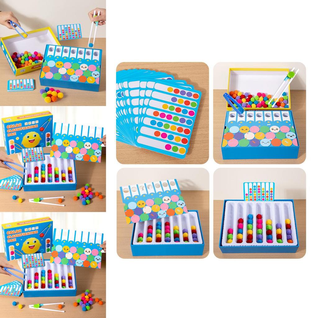 משחק חינוכי לילדים התאמת צבעים כדורי קליפסים מנייר למשחק אינטראקטיבי הורה-ילד