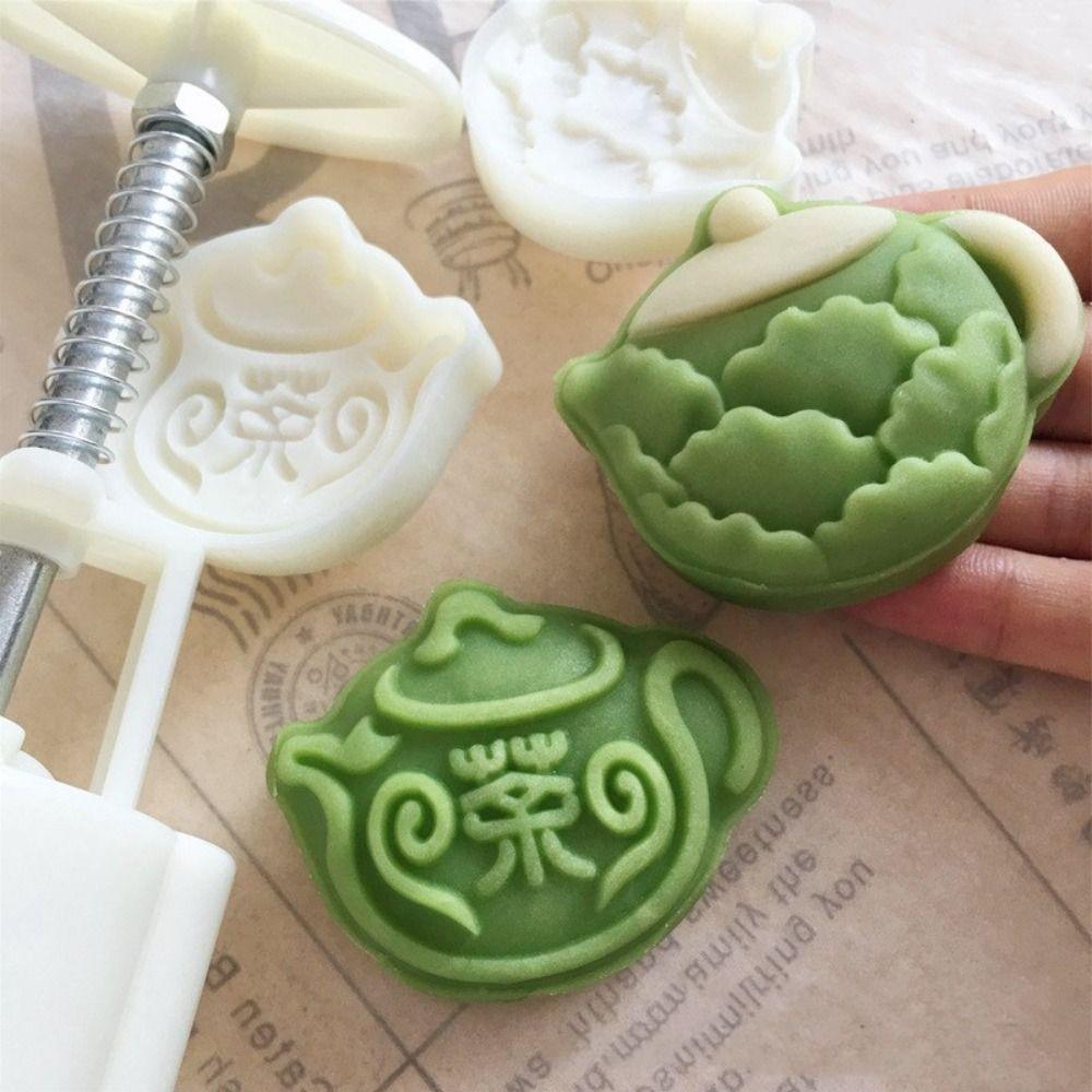 

Cute Teapot Shaped Mooncake Mold Plastic Moon Cake Mould Dessert