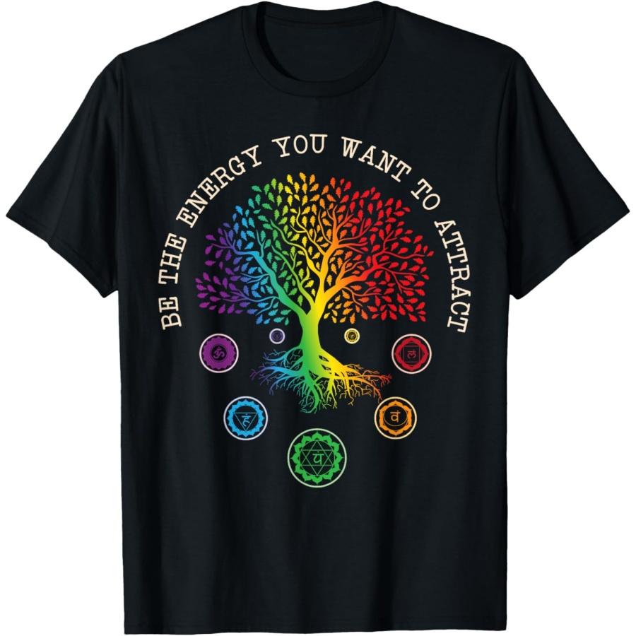 Chakra Tree Life Be the energy you want to attract Chakra T-Shirt XXXXXL чёрный