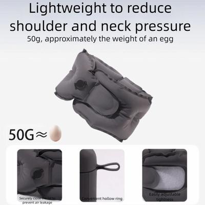 Nafukovací polštářek za krk s manuálním nafukováním Nastavitelný prodyšný cestovní polštářek ve tvaru U Ultralehký Pohodlný