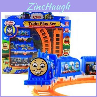 New Wooden Electric Train Track Set With Risky Rail Bridge Drop For Kids