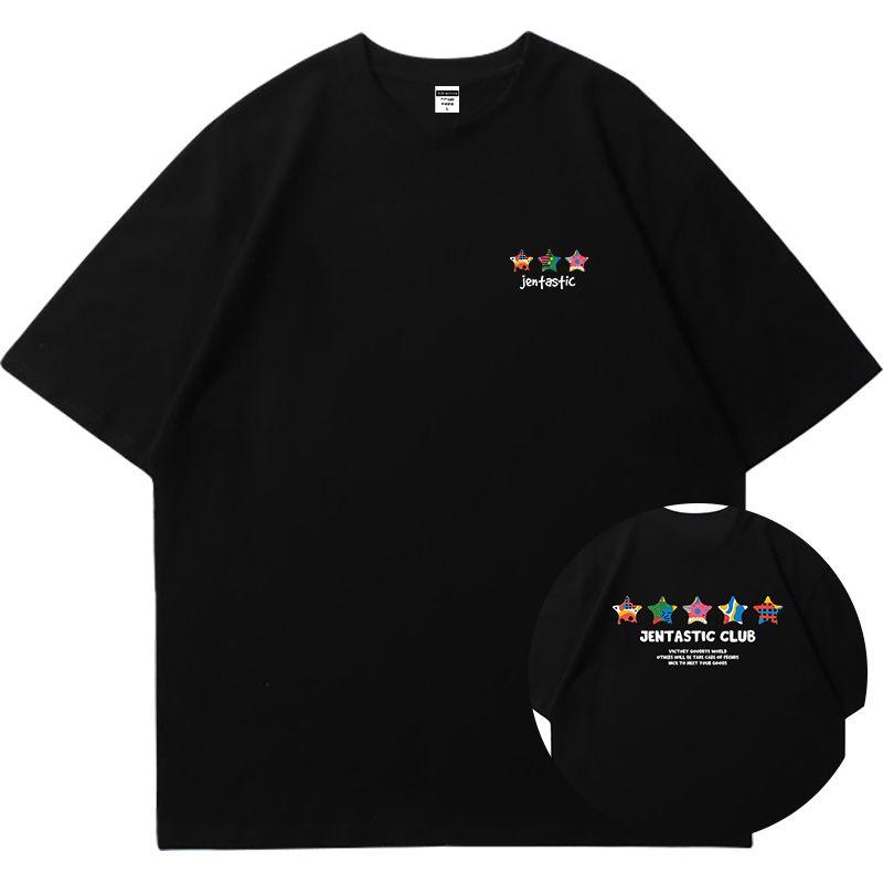 

Trendy Jin Zhini Fashion on Clothes Short Sleeve T-Shirt Black M(50.00kg)