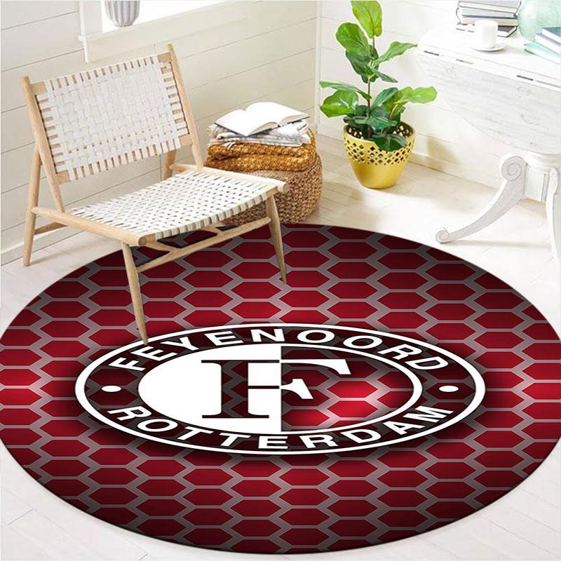 Feyenoord Round Area Rug,Carpet Rug for Living Room Bedroom Sofa Playroom Decor,Non-slip Floor Mat
