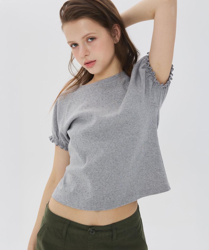 Nyuluki Balloon Sleeve T-Shirt_Melange Gray