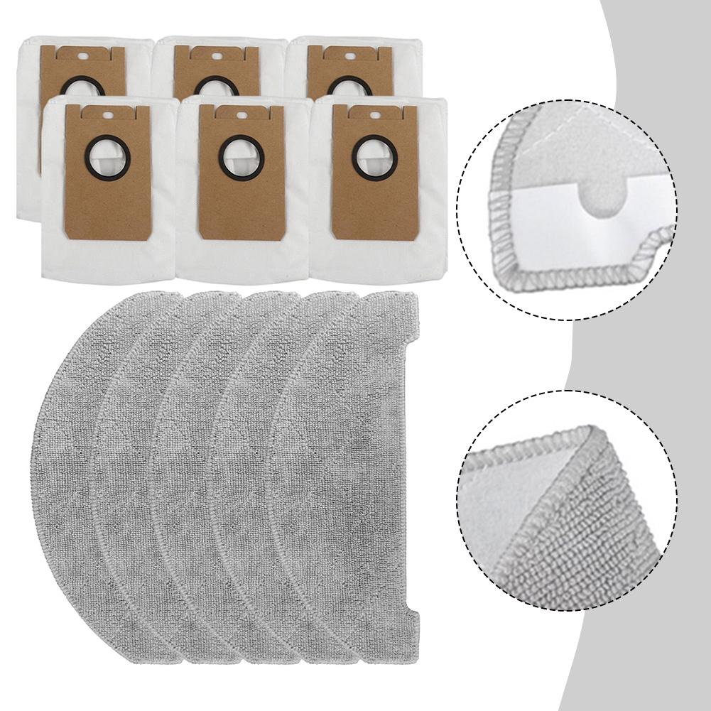 For Cleanova W11 Self-Emptying Robot Vacuum Cleaner, 5 Mop Pads 6 Dust Bags