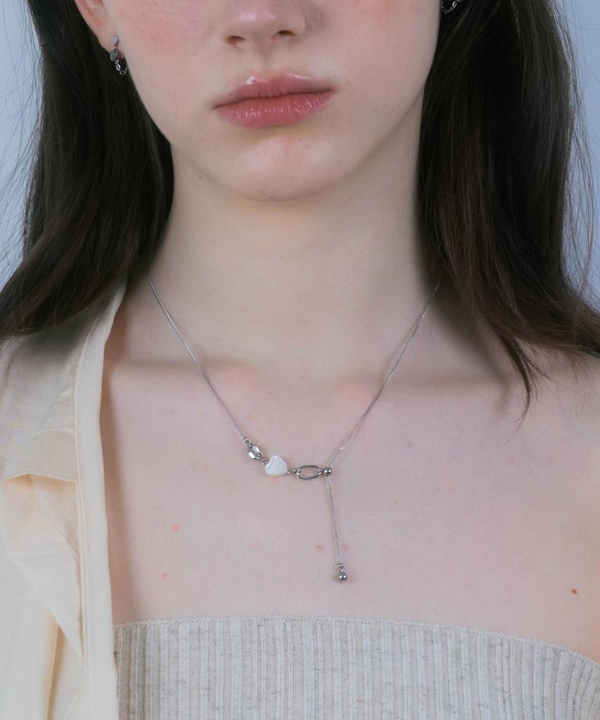 Pearly More Heart Mother-Of-Pearl Slide Ball Necklace_Pm25N001Ss