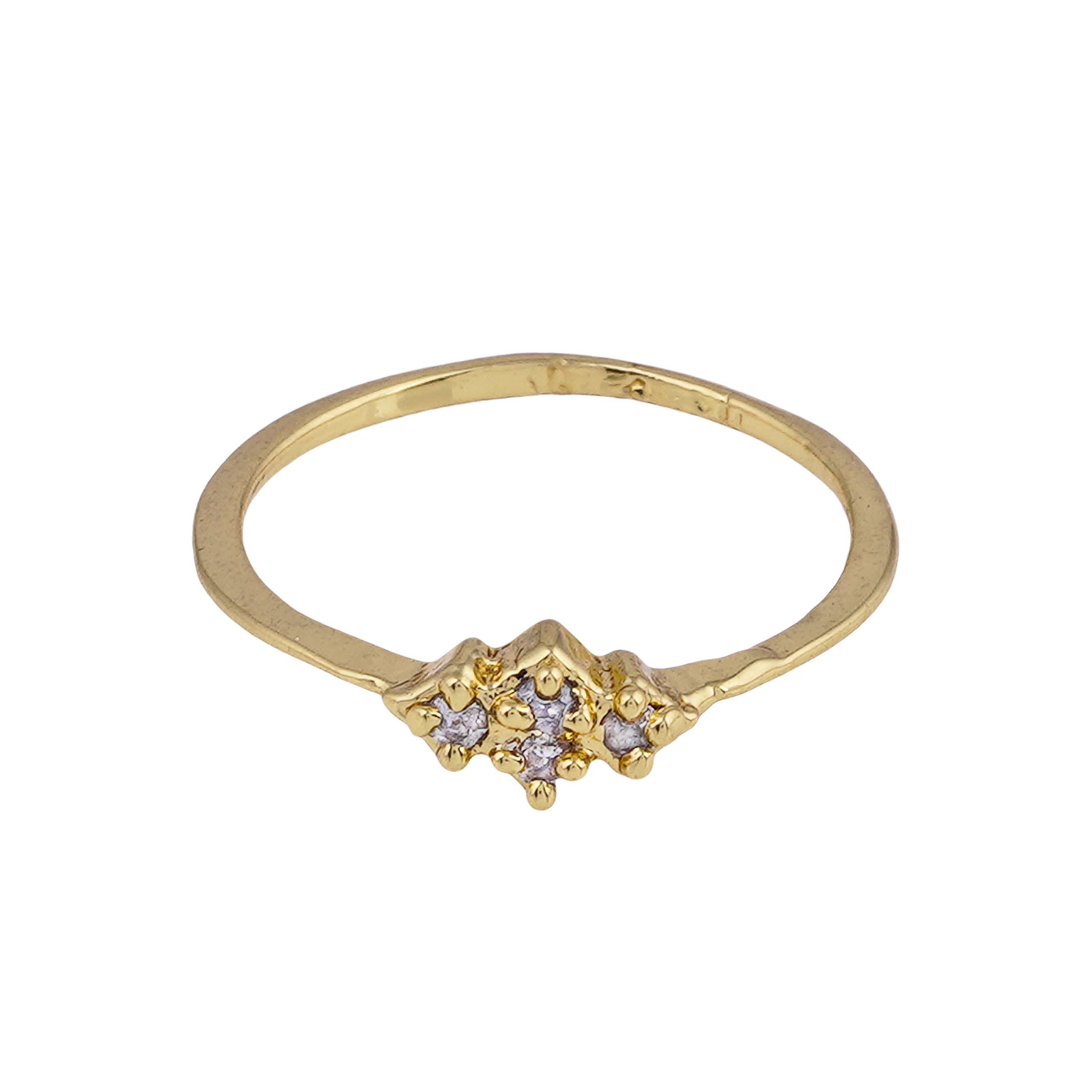 

Модное женское кольцо Estele American с бриллиантами и позолотой