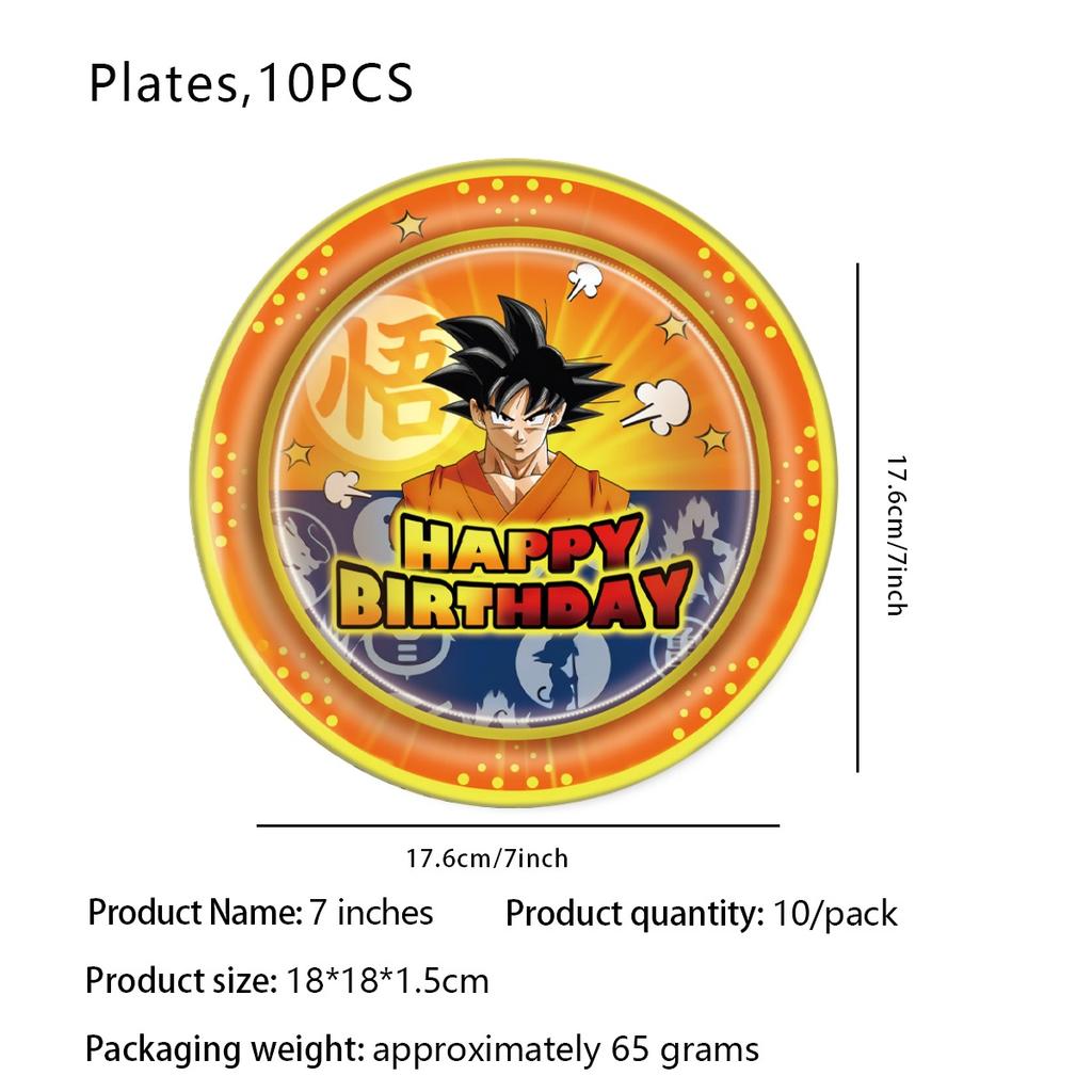 Dragon Ball Geburtstag Dekoration Set Tischdecke Teller Serviette Becher Kuchen Deko Partyhut Babyparty Dragon Ball Partygeschenke