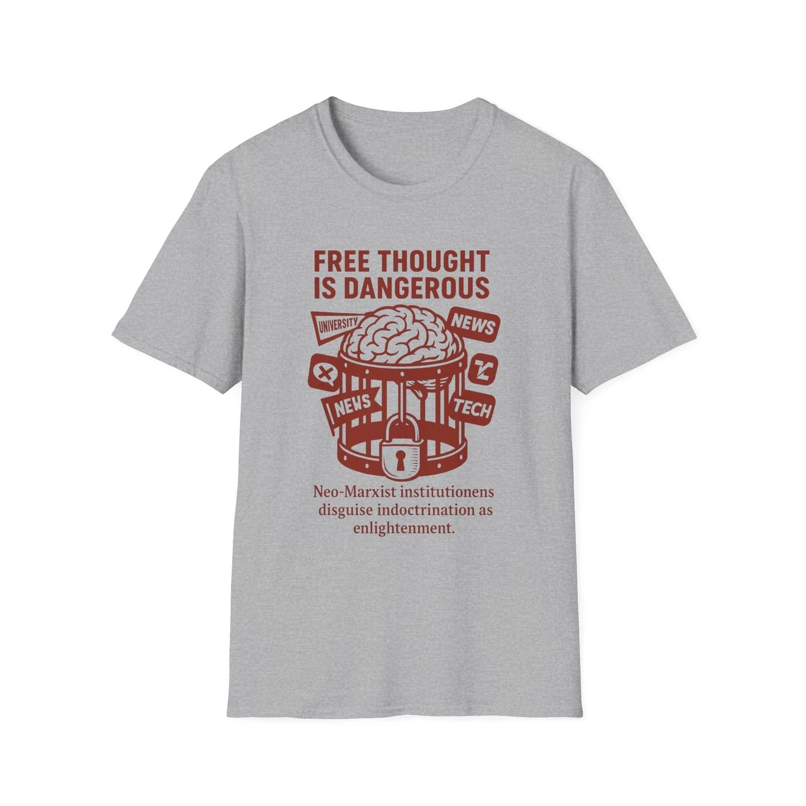 

Free Thought is Dangerous T shirt, Communist Propaganda Shirt, Political Shirt 4XL