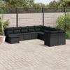 VidaXL Garden Lounge Set 11 Pcs with Cushions Black Braided Resin 3218605
