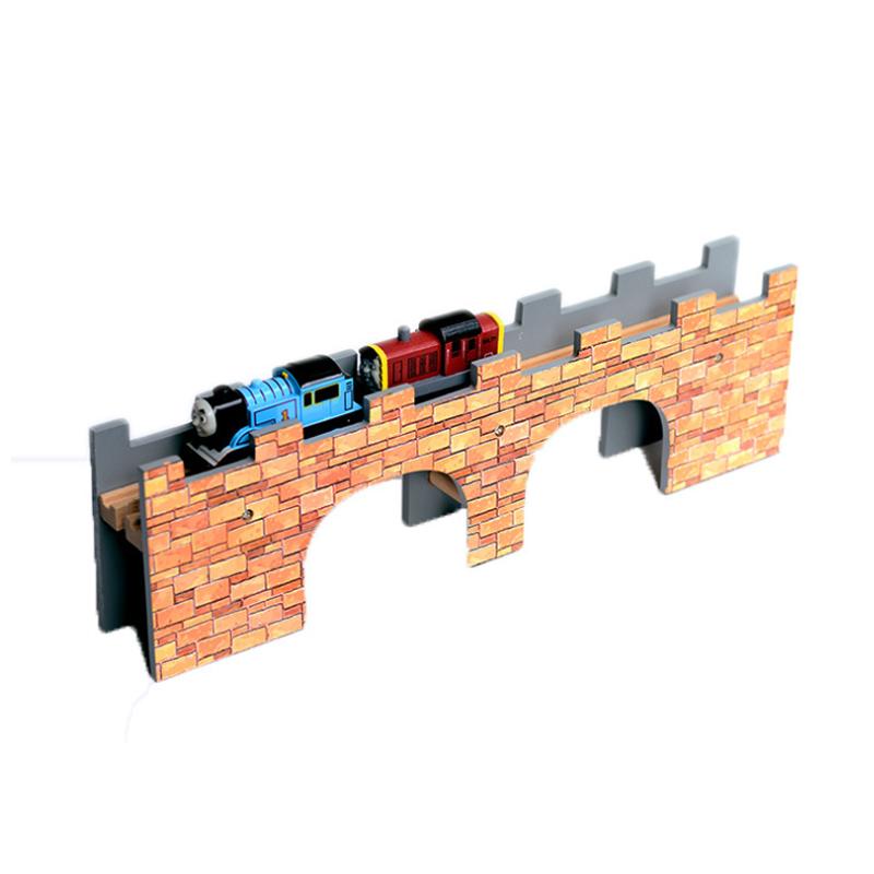 Gift Great Wall Bridge Wooden Track Scene Accessories Suitable for Wooden Train Track Toys for Boys and Girls